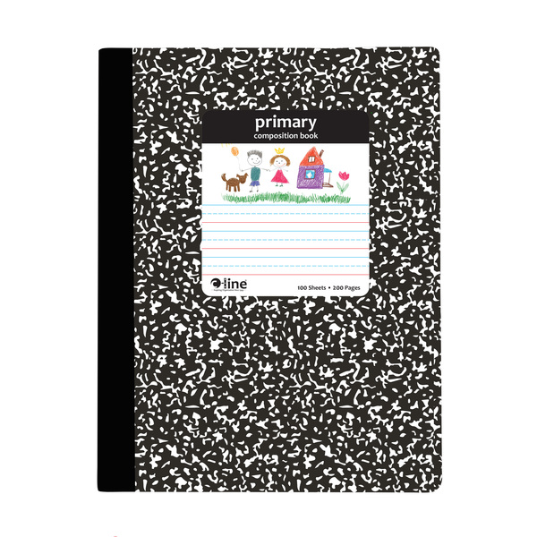 C-Line Products Composition Notebook, Primary Ruled, Black Marble 22020